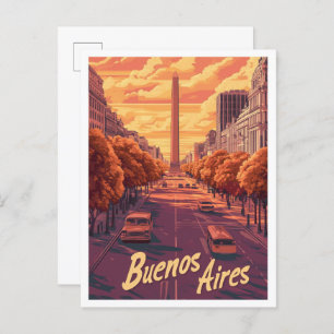 Carte Postale Vintage voyage artistique argentin de Buenos Aires