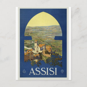 Carte postale Vintage voyage Assisi Italie