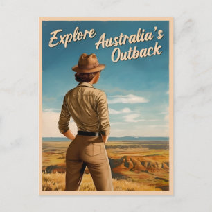 Carte Postale Vintage voyage Australie Outback Retro Pittoresque