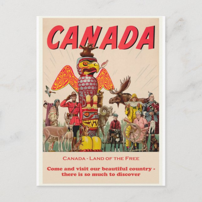 Carte postale Vintage voyage Canada (Devant)
