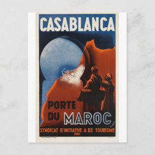 Carte postale Vintage voyage Casablanca Maroc