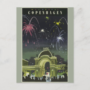 Carte Postale Vintage voyage Copenhague Allemagne