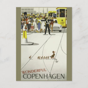 Carte Postale Vintage voyage Copenhague Danemark