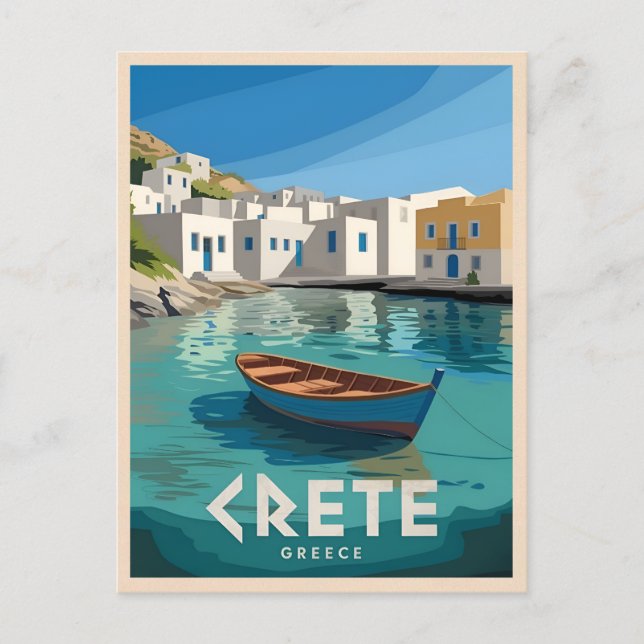 Carte Postale Vintage voyage Crète Grèce Rétro Pittoresque (Devant)