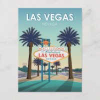 Vintage voyage d'Affiches de bienvenue Las Vegas