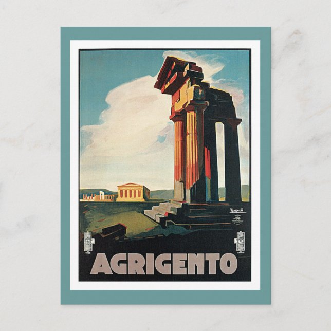 Carte Postale Vintage voyage d'Agrigento Italie (Devant)