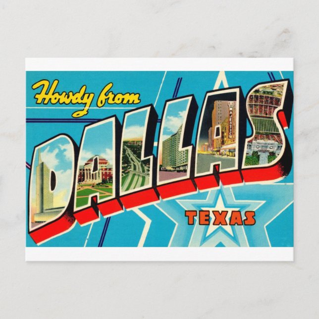 Carte postale Vintage voyage Dallas, Texas (Devant)