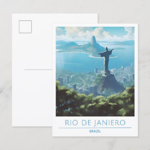 Carte Postale Vintage voyage d'art de Rio de Janeiro