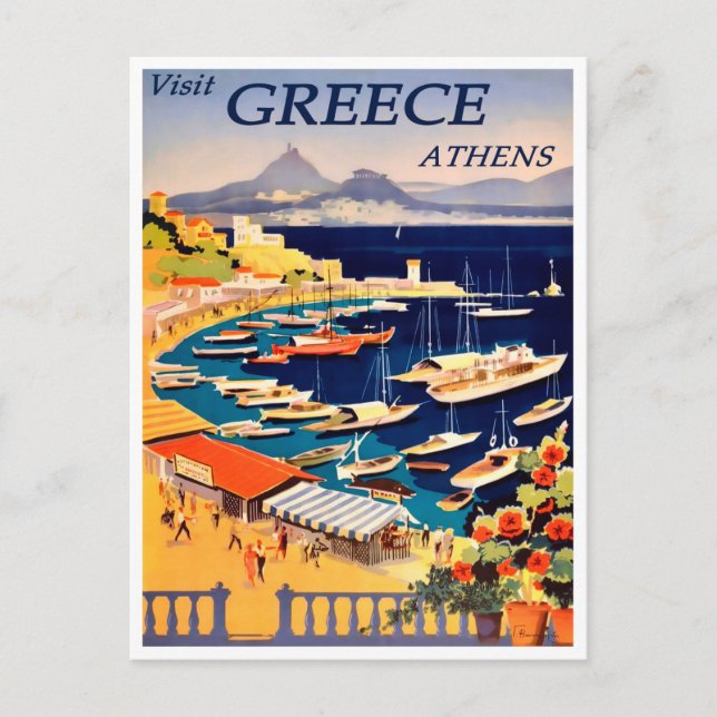 Carte postale Vintage voyage d'Athènes, Grèce (Devant)