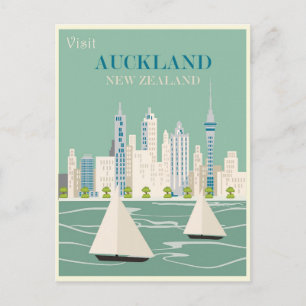 Carte Postale Vintage voyage d'Auckland Nouvelle-Zélande