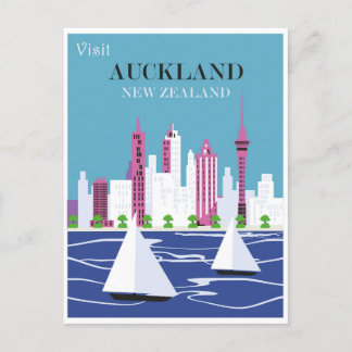 Carte Postale Vintage voyage d'Auckland Nouvelle-Zélande