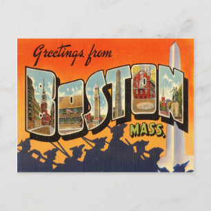 Carte postale Vintage voyage de Boston restaurée