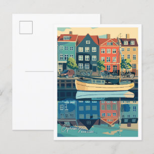 Carte Postale Vintage voyage de Copenhague City Danemark