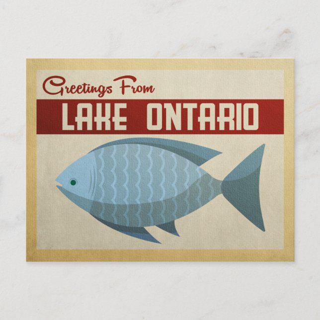 Carte Postale Vintage voyage de poisson bleu du lac Ontario (Devant)