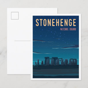 Carte Postale Vintage voyage de Stonehenge Wiltshire Angleterre