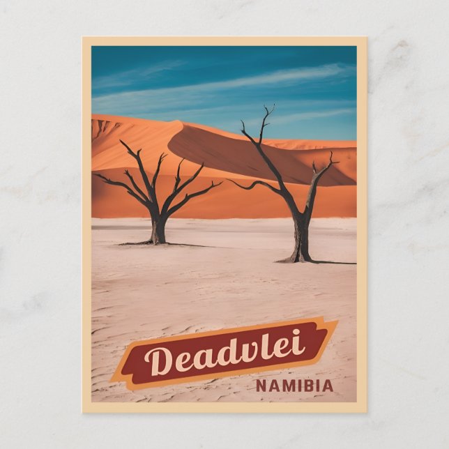 Carte Postale Vintage voyage Deadvlei Namibie Paysage du désert (Devant)