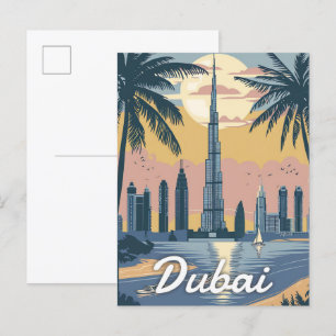 Carte Postale Vintage voyage des Émirats arabes unis de Dubaï