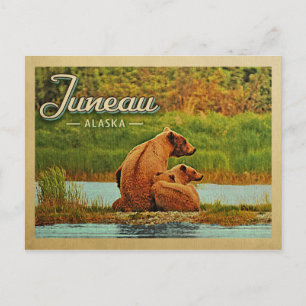 Carte Postale Vintage voyage des ours Juneau Alaska