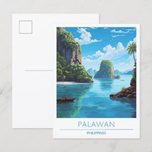 Carte Postale Vintage voyage des Philippines Palawan