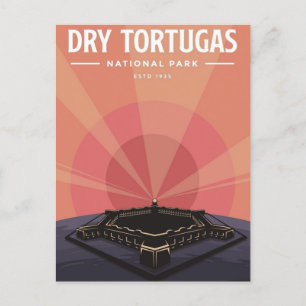 Carte Postale Vintage voyage Dry Tortugas National Park Floride