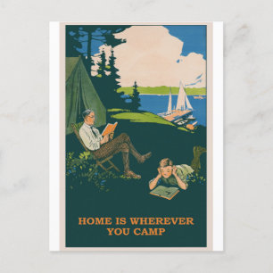 Carte postale Vintage voyage du camping