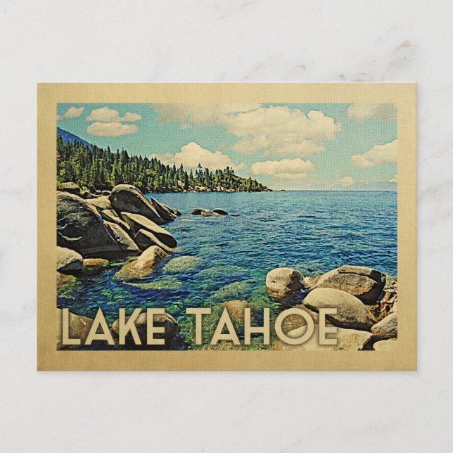 Carte Postale Vintage voyage du lac Tahoe (Devant)