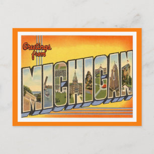 Carte Postale Vintage voyage du Michigan