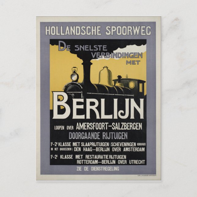 Carte postale Vintage voyage du train de Berlin (Devant)