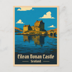 Carte Postale Vintage voyage Eilean Donan Castle Scotland Retro