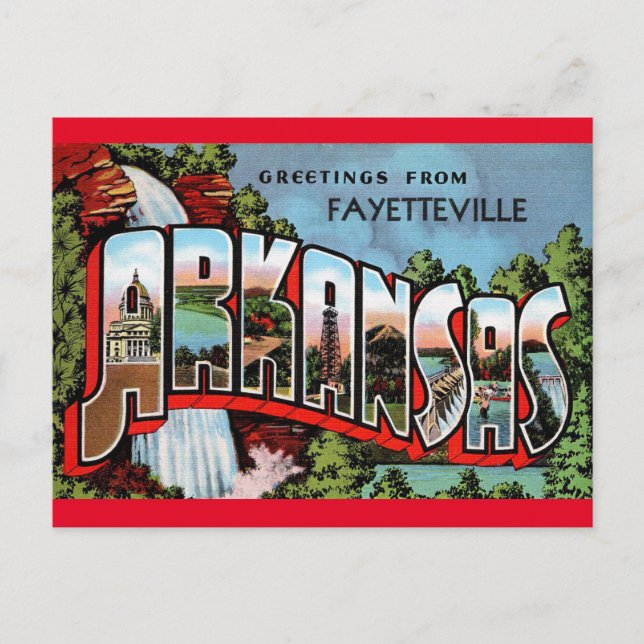 Carte postale Vintage voyage Fayetteville Arkansas (Devant)