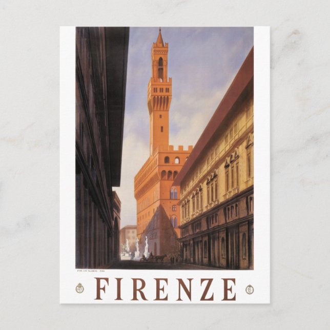 Carte Postale Vintage voyage, Firenze, Florence, Palazzo Vecchio (Devant)