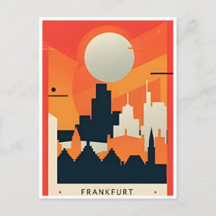 Carte Postale Vintage voyage Frankfurt Skyline Allemagne Vintage