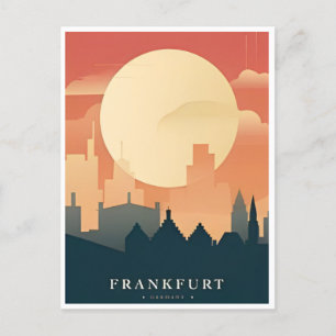 Carte Postale Vintage voyage Frankfurt Skyline Allemagne Vintage
