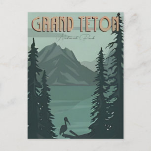 Carte Postale Vintage voyage Grand Teton National Park Wyoming