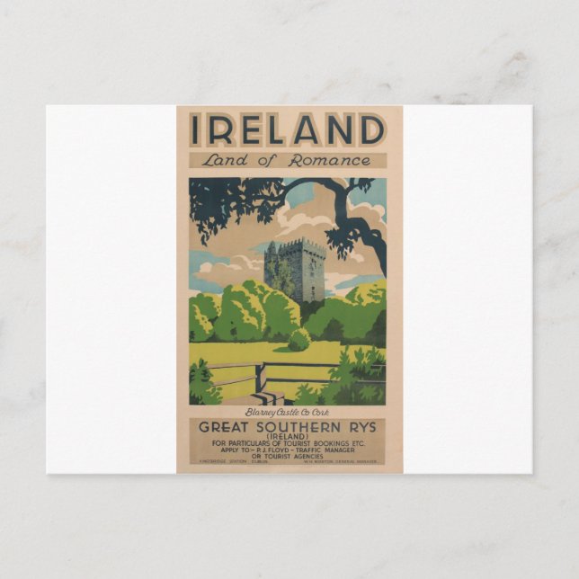 Carte Postale Vintage voyage irlandais (Devant)