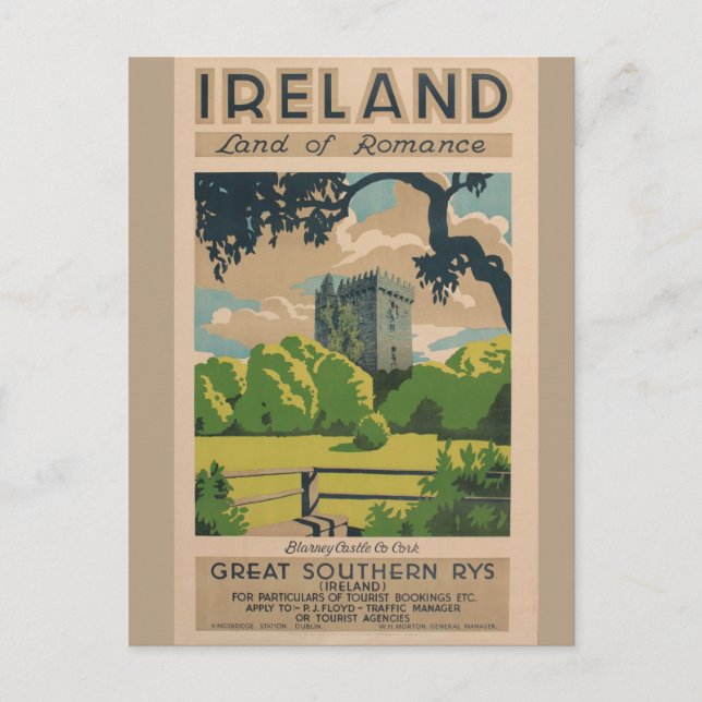 Carte Postale Vintage voyage irlandais (Devant)