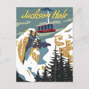 Carte Postale Vintage voyage Jackson Hole Rétro Wyoming