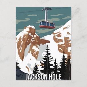 Carte Postale Vintage voyage Jackson Hole Rétro Wyoming