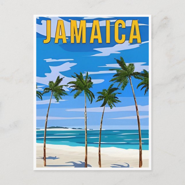 Carte Postale Vintage voyage Jamaïque Tropical Beach Retro Pitto (Devant)