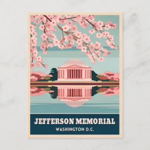 Carte Postale Vintage voyage Jefferson Memorial Washington DC