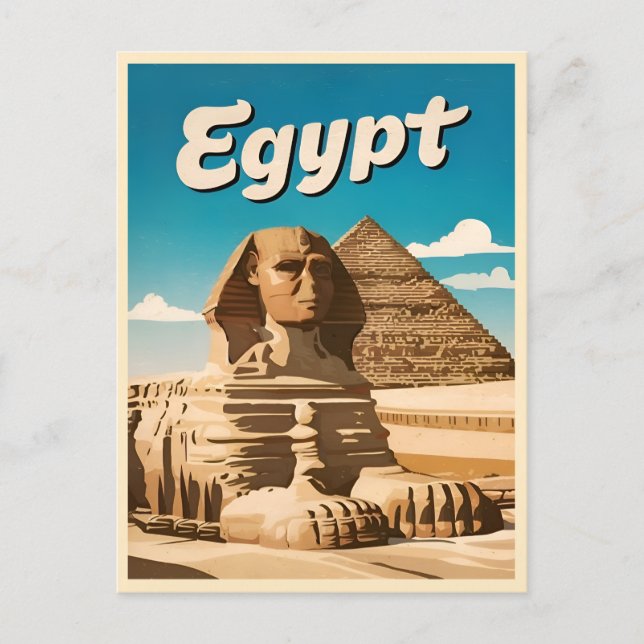 Carte Postale Vintage voyage Le Caire Egypte Pyramide Retro Grap (Devant)