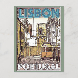 Carte postale Vintage voyage Lisbonne Portugal