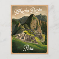 Vintage voyage Machu Picchu Pérou Retro Graphisme
