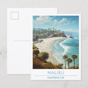 Carte Postale Vintage voyage Malibu California USA