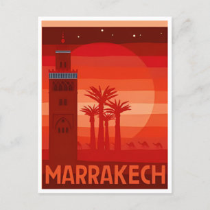 Carte Postale Vintage voyage Maroc maroc tourisme Marrakech