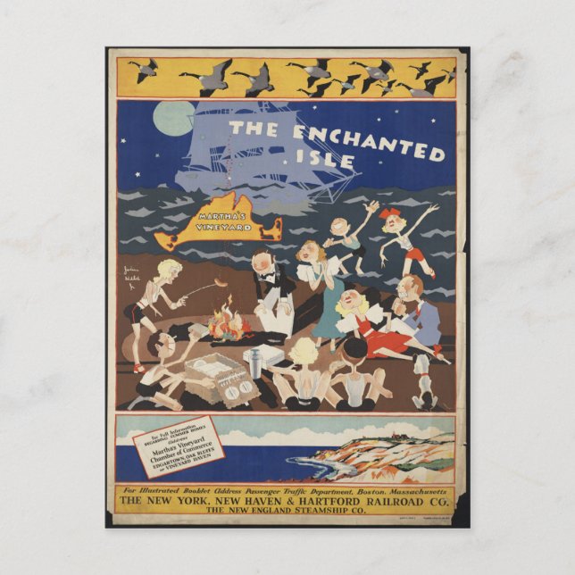 Carte postale Vintage voyage Martha's Vineyard (Devant)