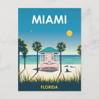 Carte Postale Vintage voyage Miami Beach Floride