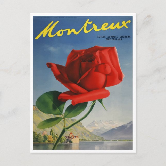 Carte postale Vintage voyage Montreux, Suisse (Devant)