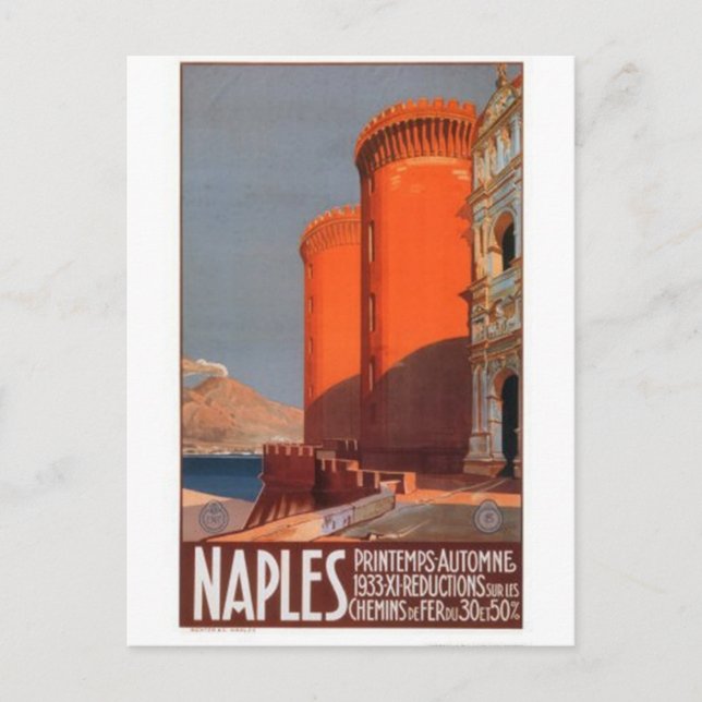 Carte Postale Vintage voyage Naples, Rome - (Devant)