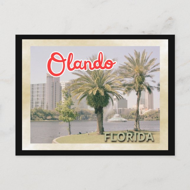 Carte Postale Vintage voyage Orlando Palm Tree (Devant)